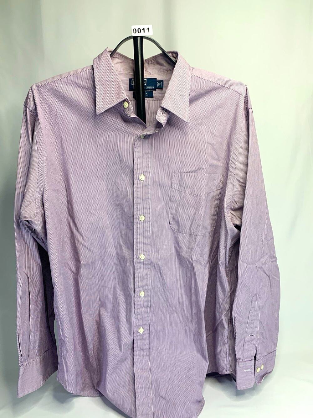 Polo by Ralph Lauren Andrew Classic Fit Purple/White Striped Woven LS XL